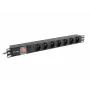 LANBERG PDU-07E-0200-IEC-BK PDU 1U 10A 7 Steckdosen Französisch 2m Schwarz