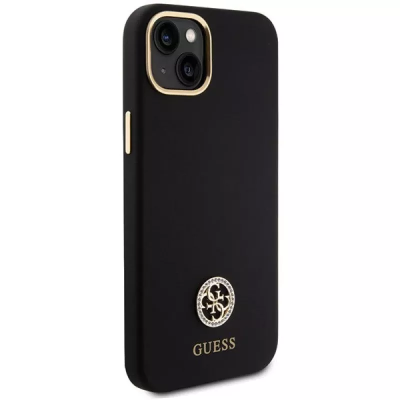 GUESS | GUHCP15M4DGPK | Backcover | Apple | iPhone 15 Plus/14 Plus | TPU, Silikon, Mikrofaser | Schwarz