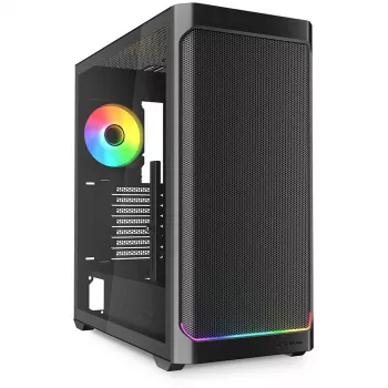 PC-Gehäuse Sharkoon AK4W RGB Streifen Midi Tower Schwarz
