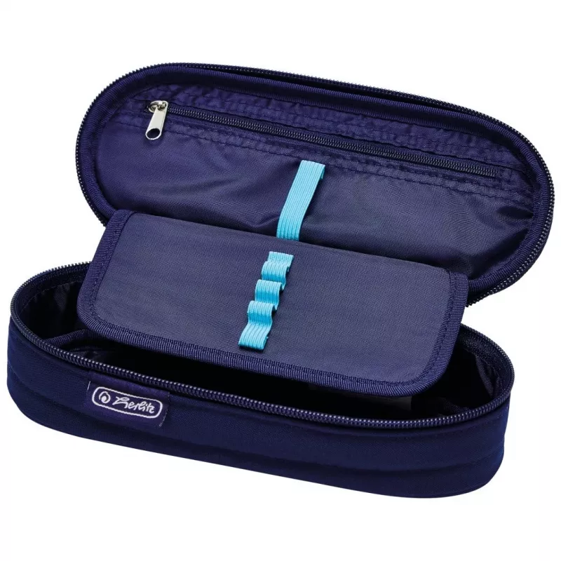 Weiche Federmappe Herlitz 50038435 Polyester Blau Breite 215 mm Tiefe 95 mm Höhe 60 mm