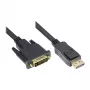 Good Connections Verbindungskabel DisplayPort auf DVI-D 24+1 - 24K vergoldete Kontakte - OFC - schwarz - 1 m