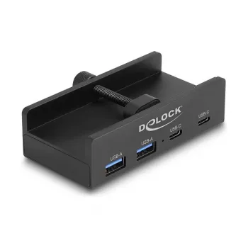 Delock 64262 Externer USB 5 Gbps 4-Port-Hub, 2x USB Typ-A und 2x USB Typ-C, mit Sicherungsschraube