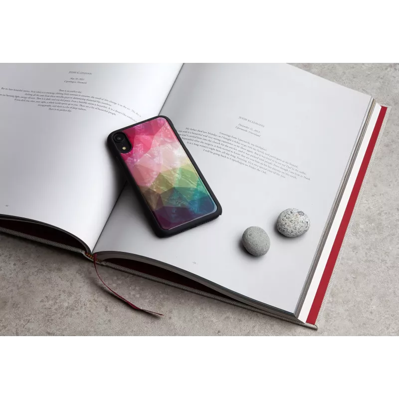 Smartphone-Hülle iKins für iPhone XR — Wasserblumen-Design, schwarz