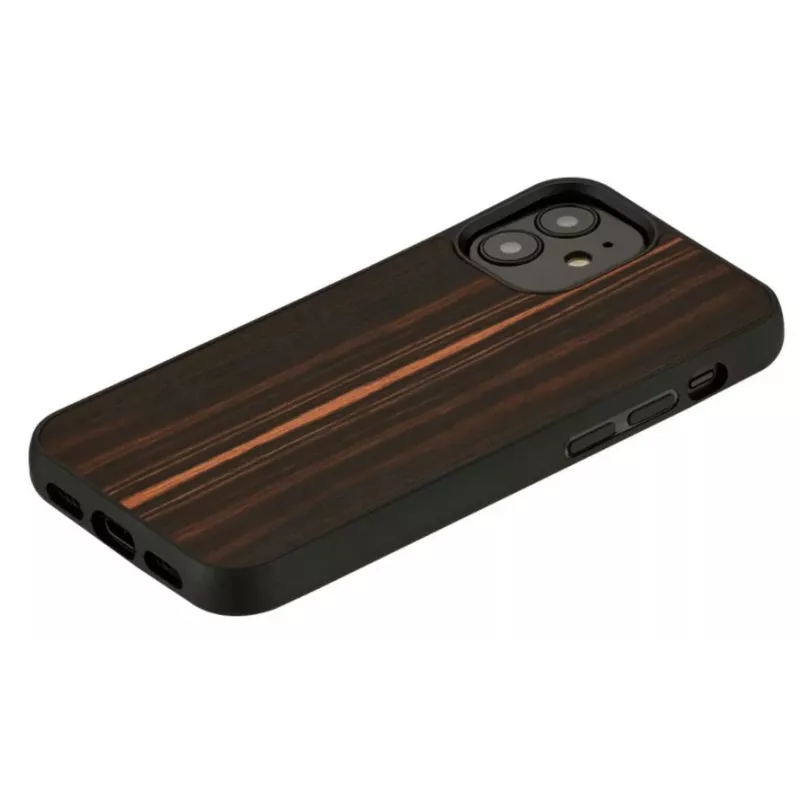 Schutzhülle Man and Wood für iPhone 12 mini – Ebenholz schwarz