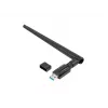 Interne WLAN-Karte LANBERG NC-1200-WIE — Dualband-USB-WLAN-Adapter, RTL8812BU, bis zu 1200 Mbit/s, externe 2x2 Antennen (5 dBi), schwarz