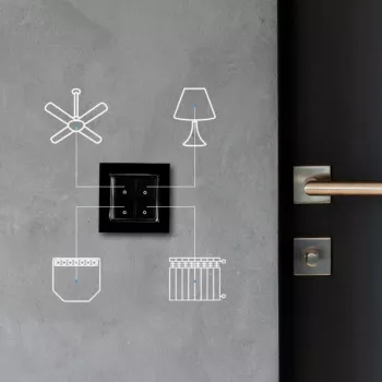 Light Switch Shelly Switch 4 Kunststoff Schwarz