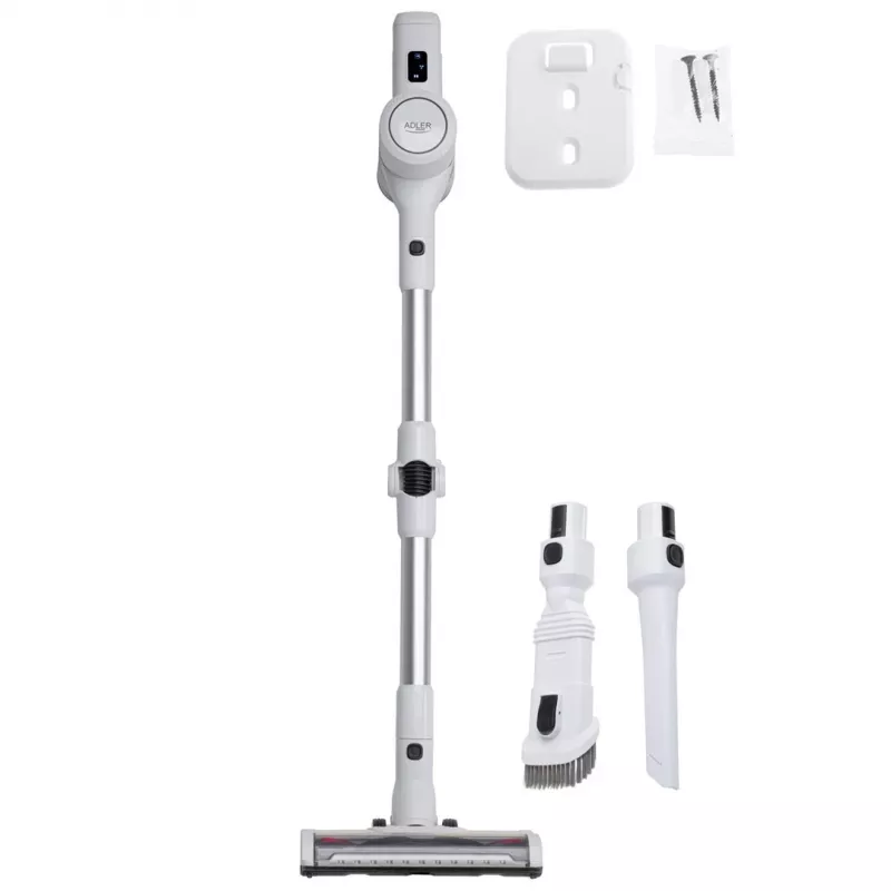 Akku-Staubsauger Adler AD 7060 — 350 W, 22-V-Akku, bis zu 35 Min. Laufzeit, 16000 Pa Saugleistung, beutellos, weiß