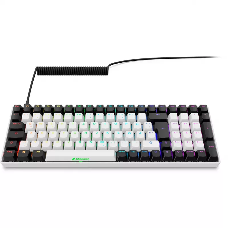 Sharkoon SKILLER SGK50 S2 White DE-Layout Gateron Yellow Tastatur