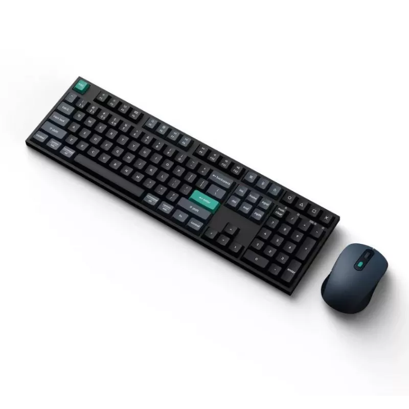 Keychron B36 + BM25 Tastatur-Maus-Set, Full-Size 100% QWERTY Englisch, USB + Funk + Bluetooth, Scherenschalter, Schwarz, Maus inklusive