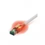 Easylan CS1OWADAD0030 RJ45-Netzwerkkabel, Patchkabel CAT 6a S/FTP 3 m weiß mit LED 1 Stk.