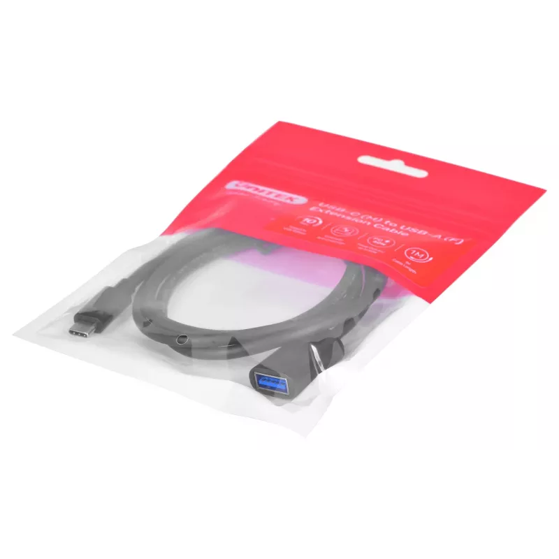 Kabeladapter Unitek (C476BK-1M) USB-C (M) - USB-A (F) 10Gbps 60 W