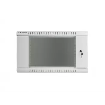 Lanberg Wandmontage-Schrankgehäuse 19 inch 6U 600x600mm grau (Glastür)