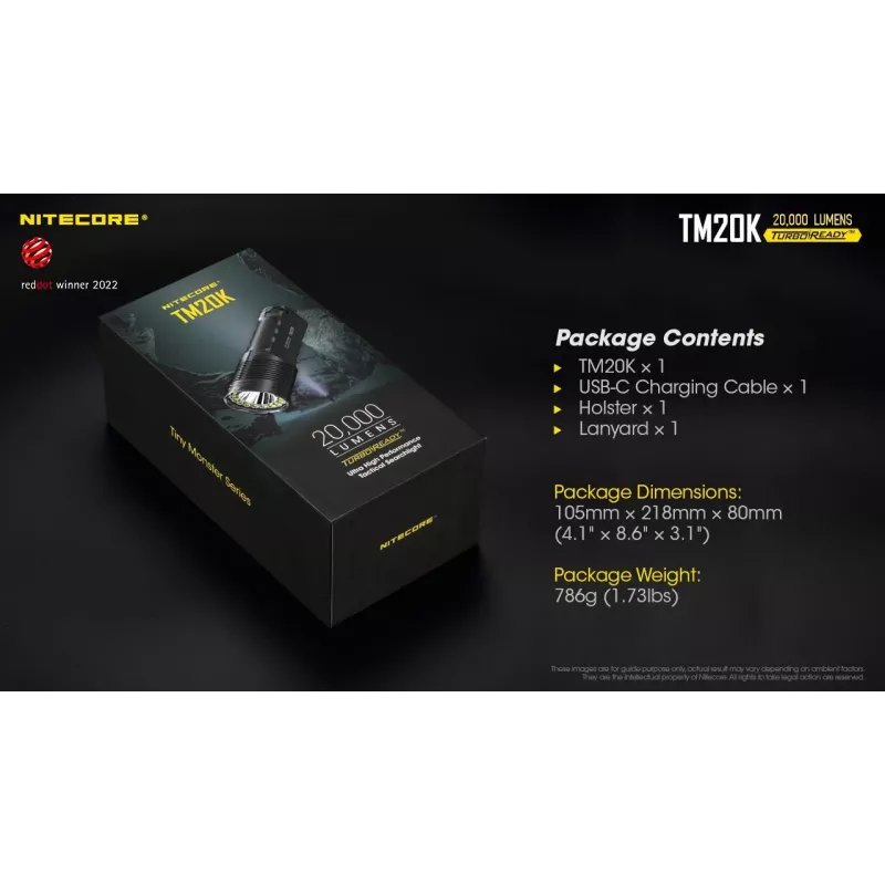 Taschenlampe Tiny Monster SERIES/20000 Lumen TM20K Nitecore