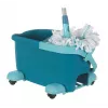 Wischsystem Leifheit Clean Twist Mop Ergo mobil, Eintank, blau, mit Mop und Lenkrollen