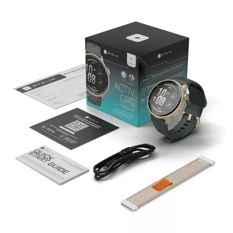 Smartwatch Stelio STSWA101GD Activ GPS 46 mm Gold — 46 mm GPS-Smartwatch, goldenes Gehäuse