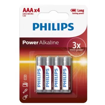Philips Power Alkaline AAA-Batterien, 4er-Pack