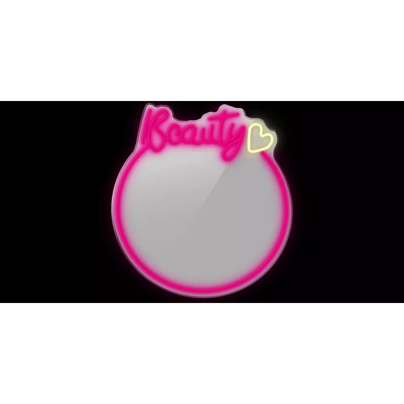 LED Neon Spiegel Licht MANTA MASNL130PK Style Neon Lights BEAUTY, pinkfarbener Akzent, dekorative Spiegelbeleuchtung