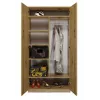 Kleiderschrank Top E Shop SD-90 ART KPL — Eichenfarbener Rahmen, 7 Regale, 2 Türen