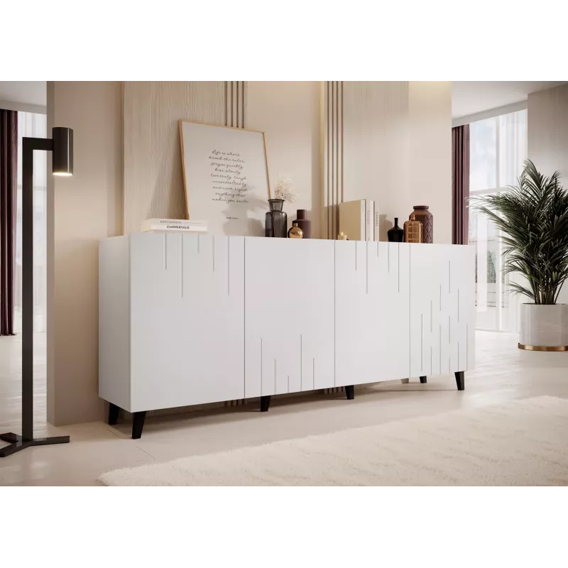 BARI Kommode 200x42x82 weiß matt