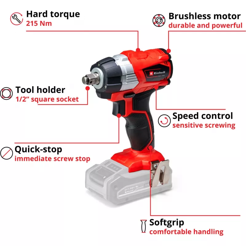 Schlagschrauber Einhell TE-CW 18Li 1/2 Zoll 2900 U/min 215 N⋅m