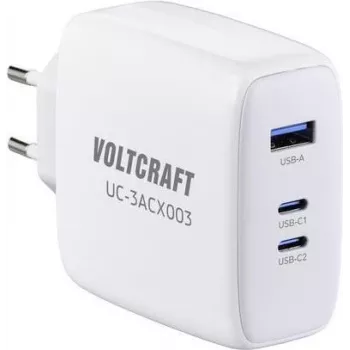 VOLTCRAFT GaN VC-13079915 USB-Ladegerät Innenbereich Ausgangsstrom (max.) 5 A 3 x USB-C®, USB-A USB Power Delivery (USB-PD) (VC-13079915)