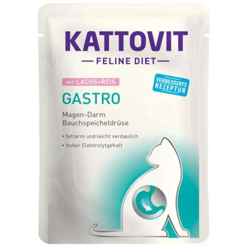 KATTOVIT Feline Diet Gastro - Nassfutter für Katzen - 12 x 85g