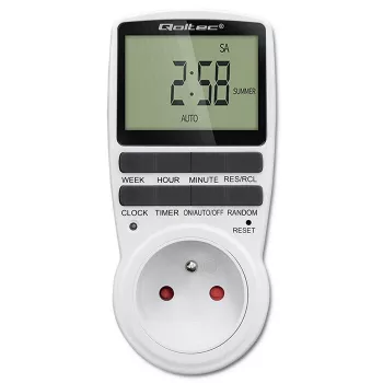 Elektronischer Timer QOLTEC PC0628 mit LCD-Anzeige, 24-Stunden-Countdown