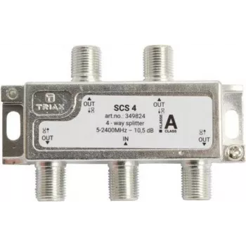 Triax SCS 4 - Kabelsplitter - 75 Ohm - 5 - 2400 MHz - Silver - White - Female/Female - 11,5 dB (349824)