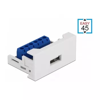 USB 2.0 Typ-A Buchse auf Klemmleiste DeLOCK Easy 45 Modul
