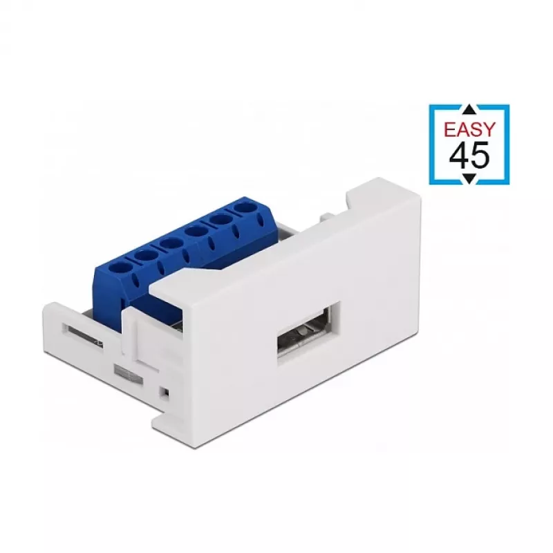 USB 2.0 Typ-A Buchse auf Klemmleiste DeLOCK Easy 45 Modul