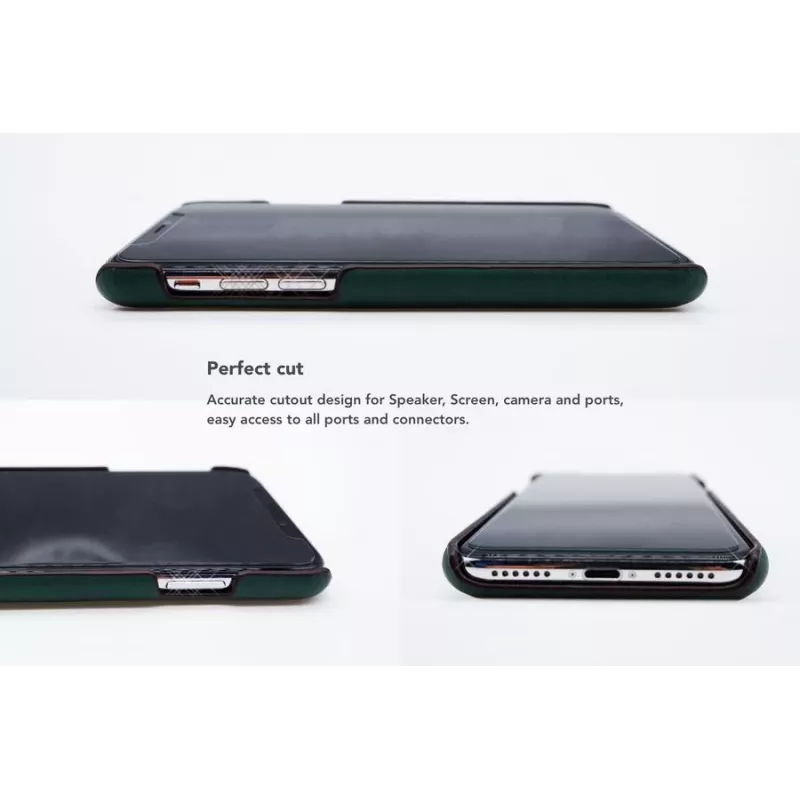 Handy-Kartenfach-Rückenschale VixFox für iPhone X / XS, forest Grün Schutzhülle mit Kartenfach