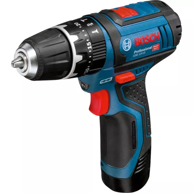 Bosch GSB 12V-15 Professional 1300 RPM Schwarz, Blau