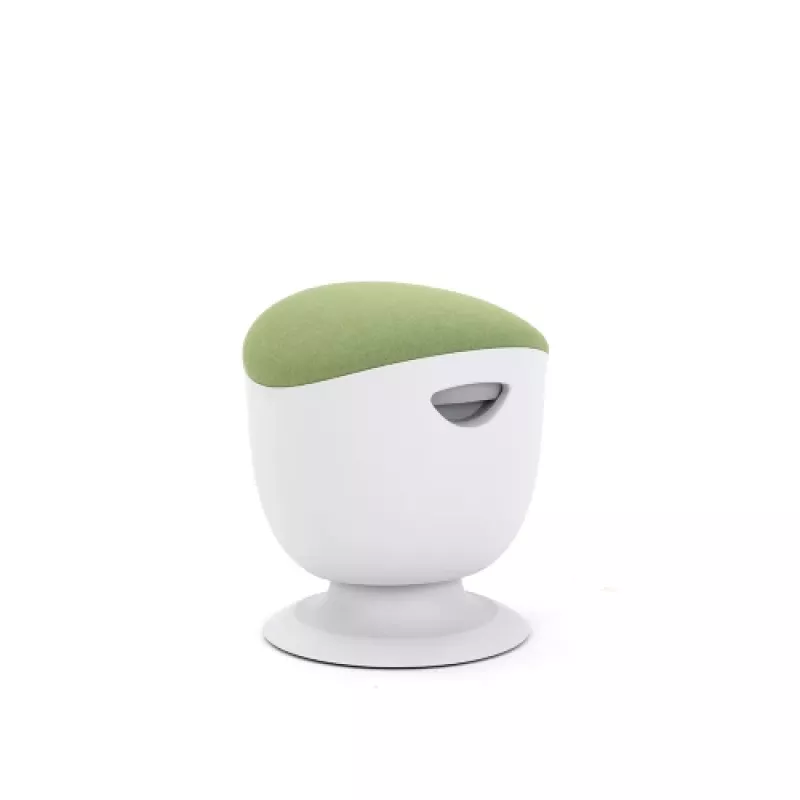 Up Up Seul ergonomischer Balancehocker Weiß, D42 Grüner Stoff