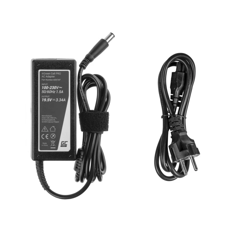 Green Cell AD07AP Netzteil AC-Adapter für Dell 19,5V 3,34A 65W / 7,4mm-5,0mm