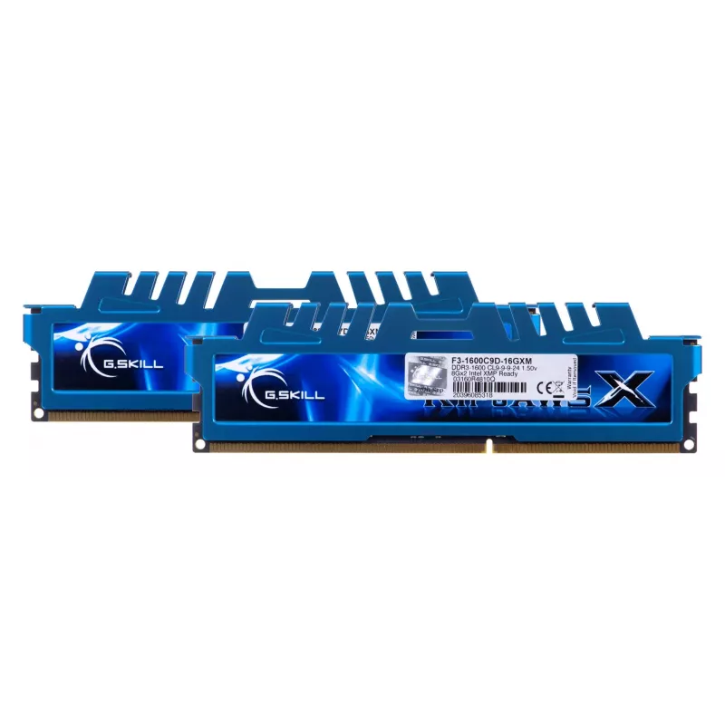 G.Skill 16GB Ripjaws X Dual Channel Memory Kit - Blau (2x 8GB, DDR3 1600MHz, 1,5V, F3-1600C9D-16GXM, XMP Ready)