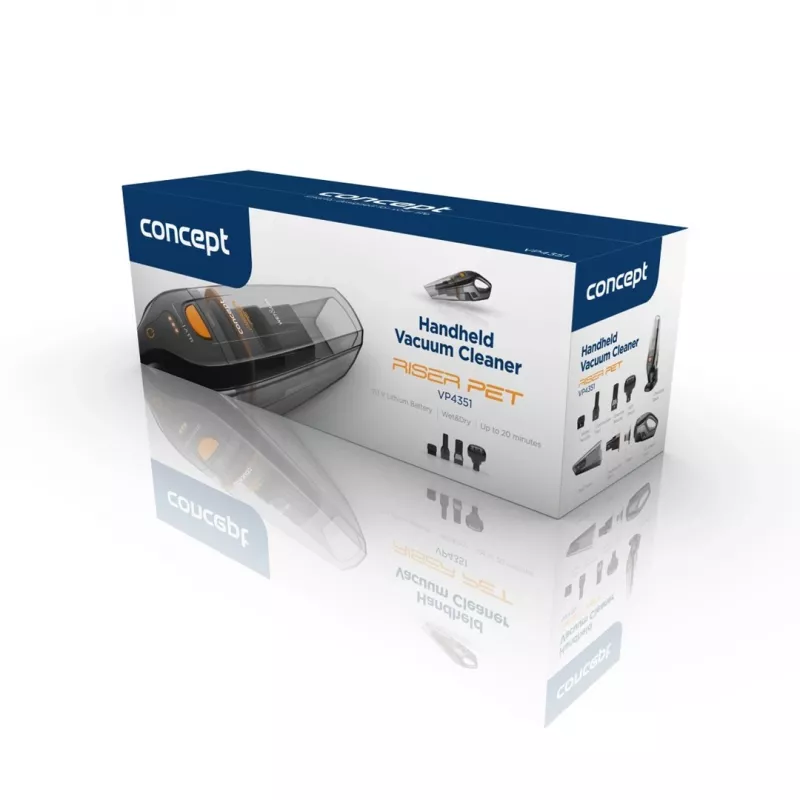 Handstaubsauger Concept VP4351 — trocken & nass, beutellos, HEPA12, 0,5 l, 11,1 V Akku, 20 min, 1,08 kg