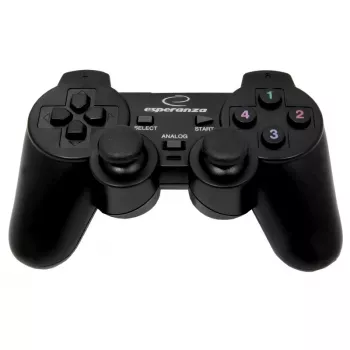 Gamepad ESPERANZA EG102 kabelgebunden USB 2.0, PC/PlayStation 3-Unterstützung, D-pad, Vibration, Schwarz