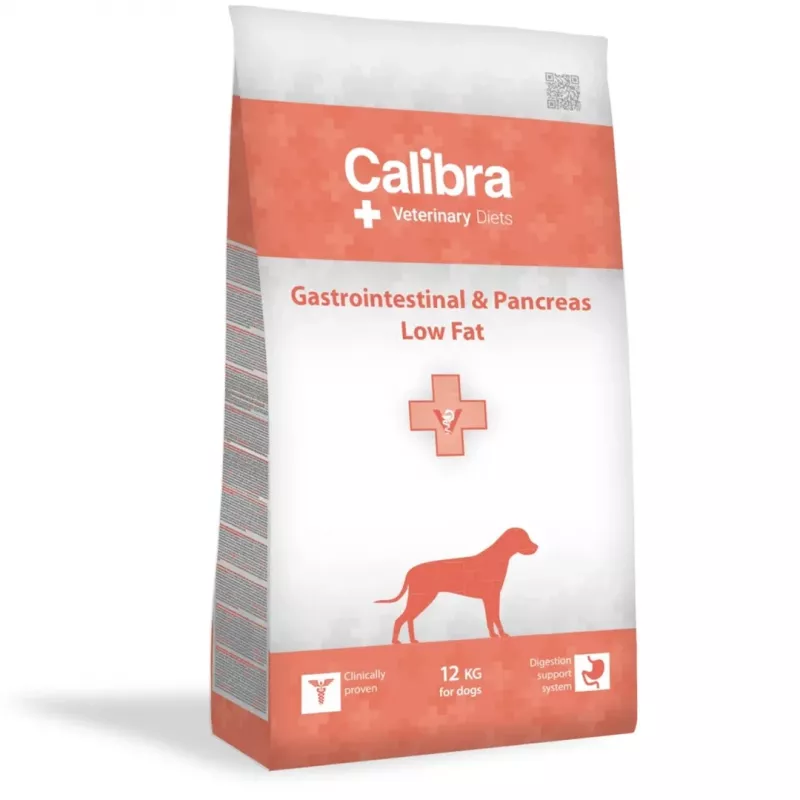 Trockenfutter für Hunde Calibra VD Gastrointestinal Pancreas Low Fat 12 kg — ausgewachsene Hunde, Lachs, fettarm, gluten- und sojafrei