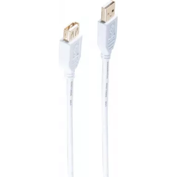 shiverpeaks ®-BASIC-S--USB-Verlängerungskabel, Typ-A-Stecker auf Typ-A-Kupplung, HIGH SPEED, vergoldete Kontakte, USB 2.0, Weiß, 1,8 m (BS77122-W)