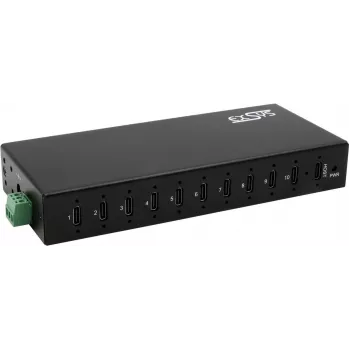 10-Port USB 3.2 Gen 2x1 Hub Exsys EX-12270HMS, 79,5 W Stromversorgung