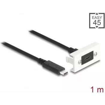 DeLOCK Easy 45 Modul SuperSpeed USB 10 Gbps USB Type-C Buchse zu Stecker 1m