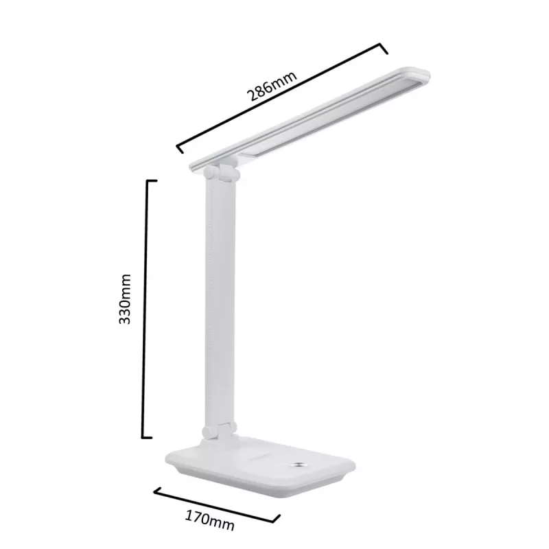 LED-Schreibtischlampe MACLEAN MCE616W 9W mit integriertem Qi-Wireless-Ladegerät