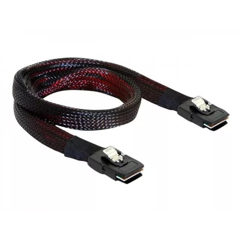 SAS-Kabel DeLOCK 83073 0,1 m Schwarz Rot