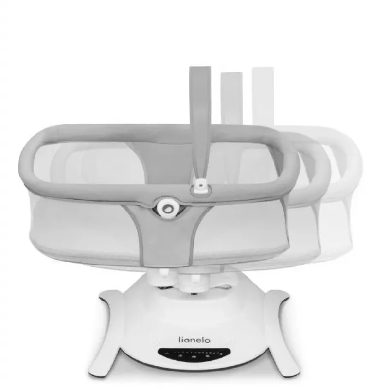 Wiege / Schaukelwiege Lionelo Bella Set Grau Beton – Babybett mit Schaukelfunktion