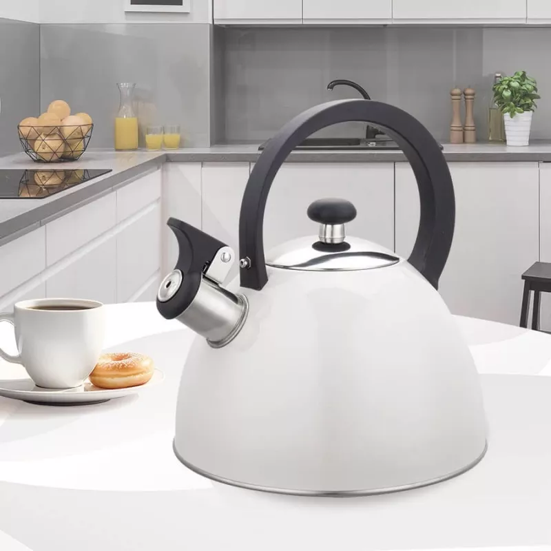 Wasserkocher Maestro MR-1302-WG 2,5 L, Edelstahlgehäuse, weiß, klappbare Pfeife