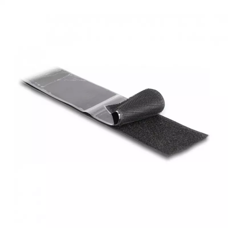 DeLOCK Heavy-Duty Klettband selbstklebend 25 m x 50 mm schwarz