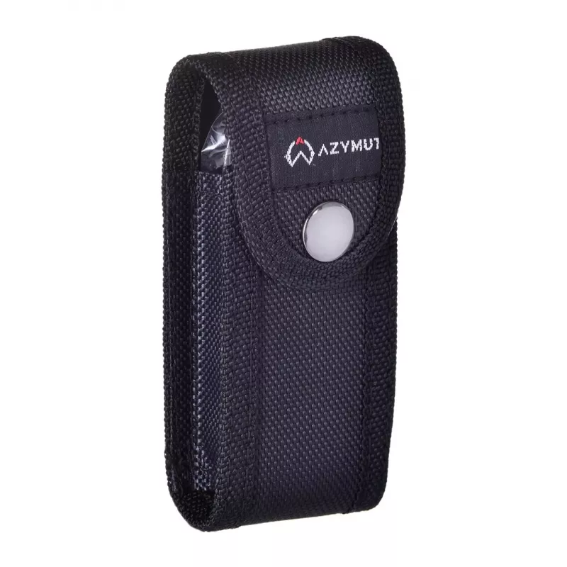 Taschenmesser AZYMUT HK20018 — vollwertiges Multitool, 9 Funktionen, 420J2/3CR13 Edelstahl, geschlossen 11 cm, 146 g, Lederetui, Schlüsselring