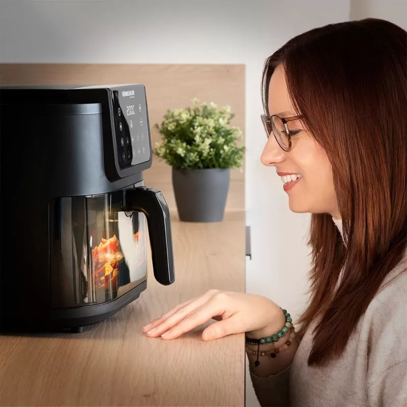 Heißluftfritteuse Rommelsbacher FRH 1700 Single 8 L Standgerät 1700 W mit 10 Programmen und LED-Anzeige
