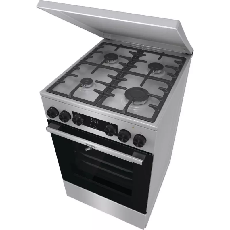 Gorenje GKS5C71XF freistehender Herd mit Backofen Silber