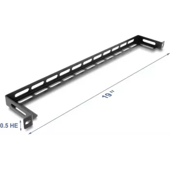 Montageset DELOCK 67462 Schwarz Metall für 19-Zoll-Racks L-förmiges Panel mit Kabelbinderbefestigung